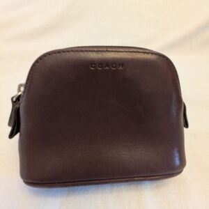 Vintage Coach Cosmetic Zipper Pouch, Mahogany